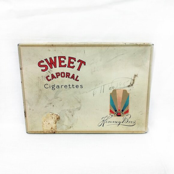 Vintage Sweet Caporal Cigarette Flat Tin-1950's Collectable - Picture 1 of 10